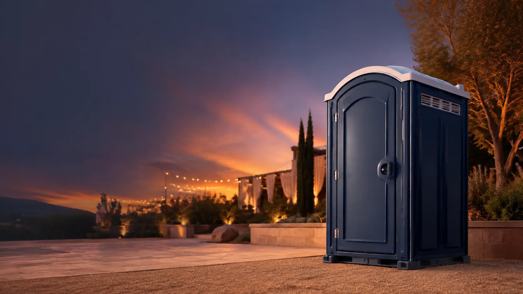 Portable restroom shown for rental planning in American Fork, UT